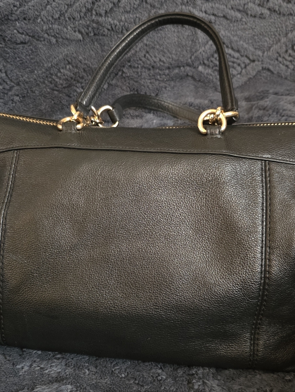Coach Black Pebbled Leather Lenox Satchel - Picture 3 of 6